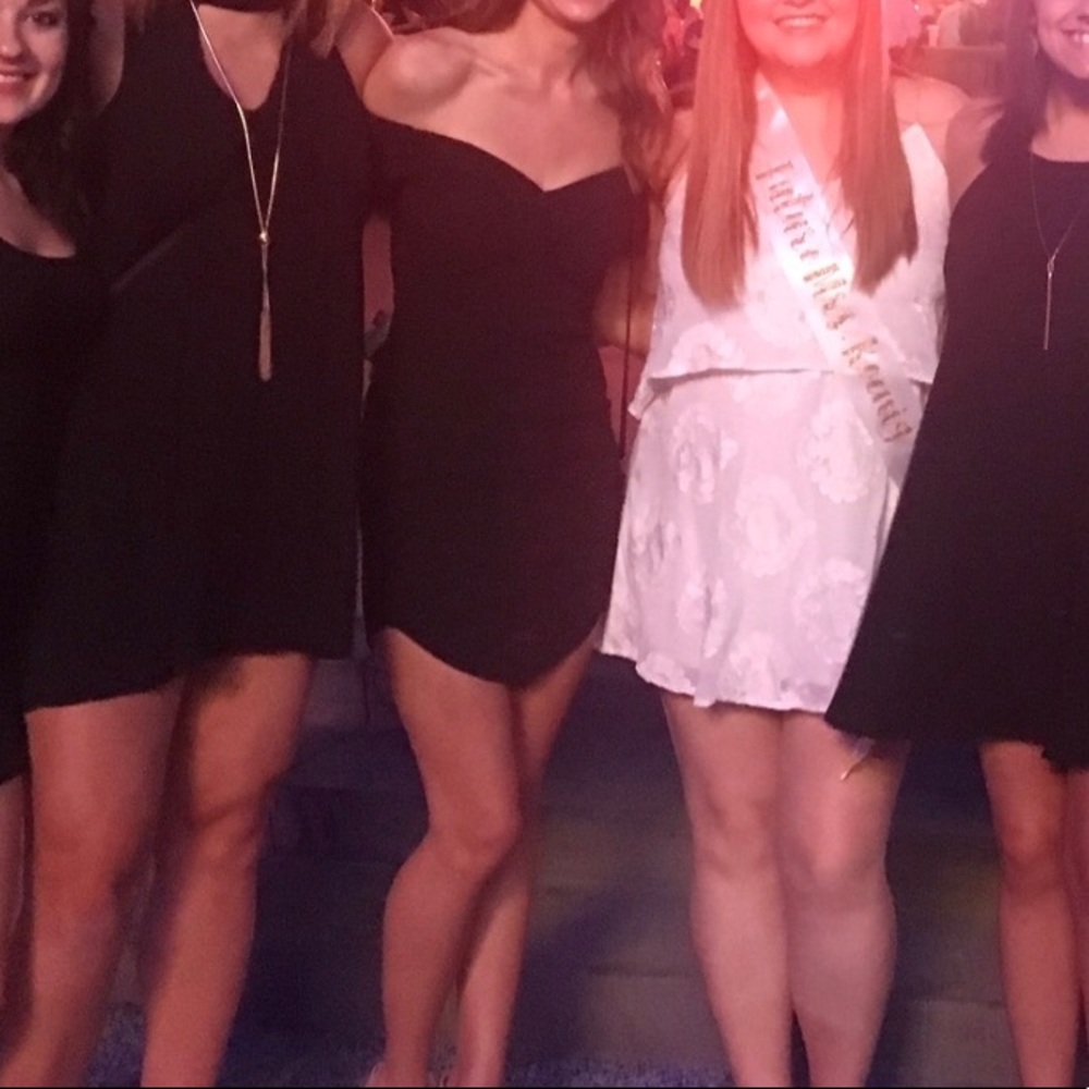 Hello Molly off the shoulder black dress